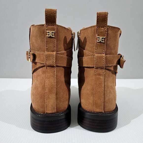 NEW Sam Edelman Nolynn Ankle Boot Womens 8.5 Brown Suede Buckle Fall Classic - Picture 7 of 14